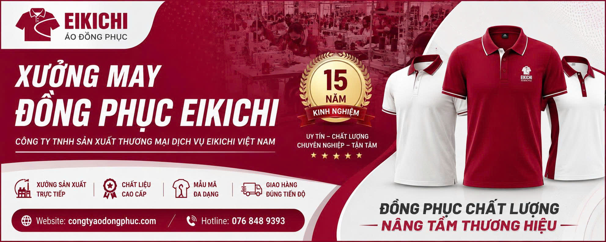 Dịch vụ may áo đồng phục chuẩn xưởng Eikichi